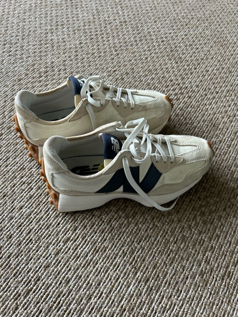 New Balance Cream & Navy Women's Runner Sneakers